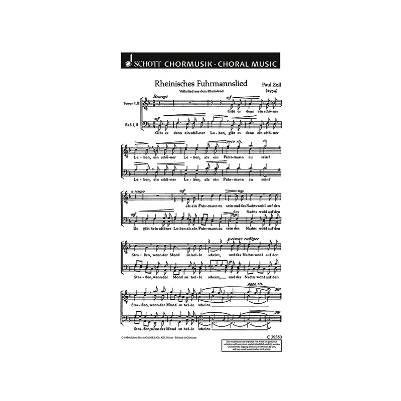 Zoll, Paul - Rheinisches Fuhrmannslied
