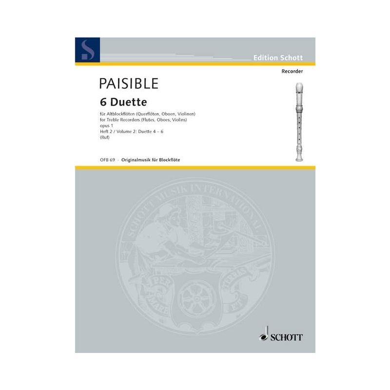 Paisible, Jacques - Six Duets op. 1