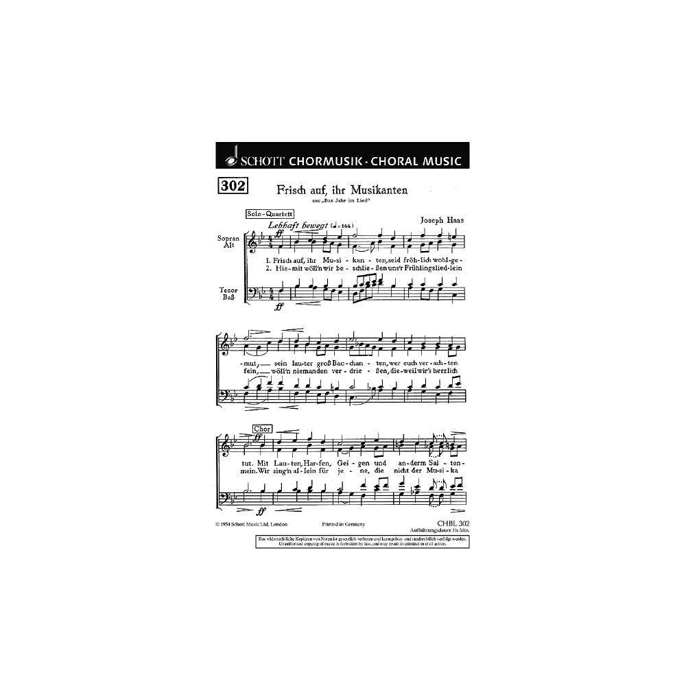 Haas, Joseph - Frisch auf, ihr Musikanten 