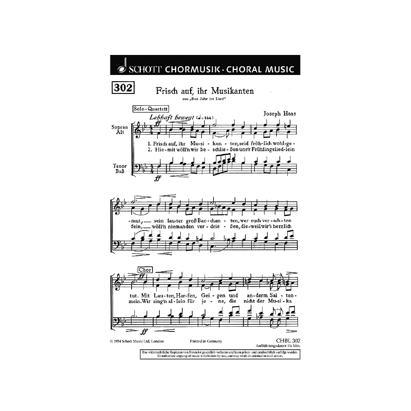 Haas, Joseph - Frisch auf, ihr Musikanten