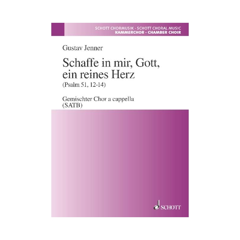 Jenner, Cornelius Uwe Gustav - Schaffe in mir, Gott, ein reines Herz