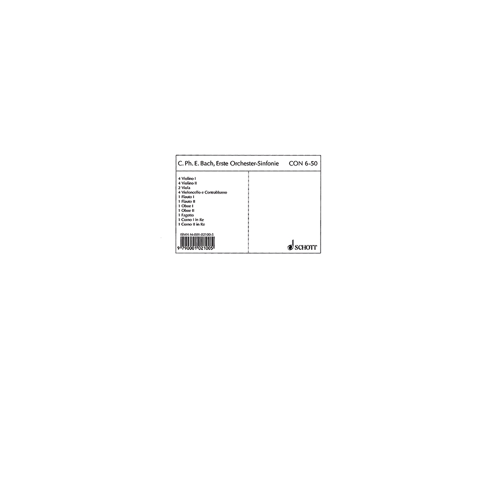 Bach, Carl Philipp Emanuel - Symphony No. 1 Wq 183/1 