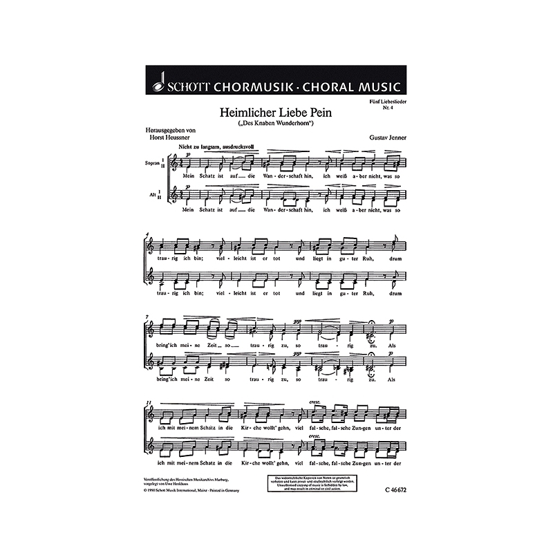 Jenner, Cornelius Uwe Gustav - Fünf Liebeslieder