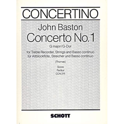 Baston, John - Concerto No. 1 G Major 