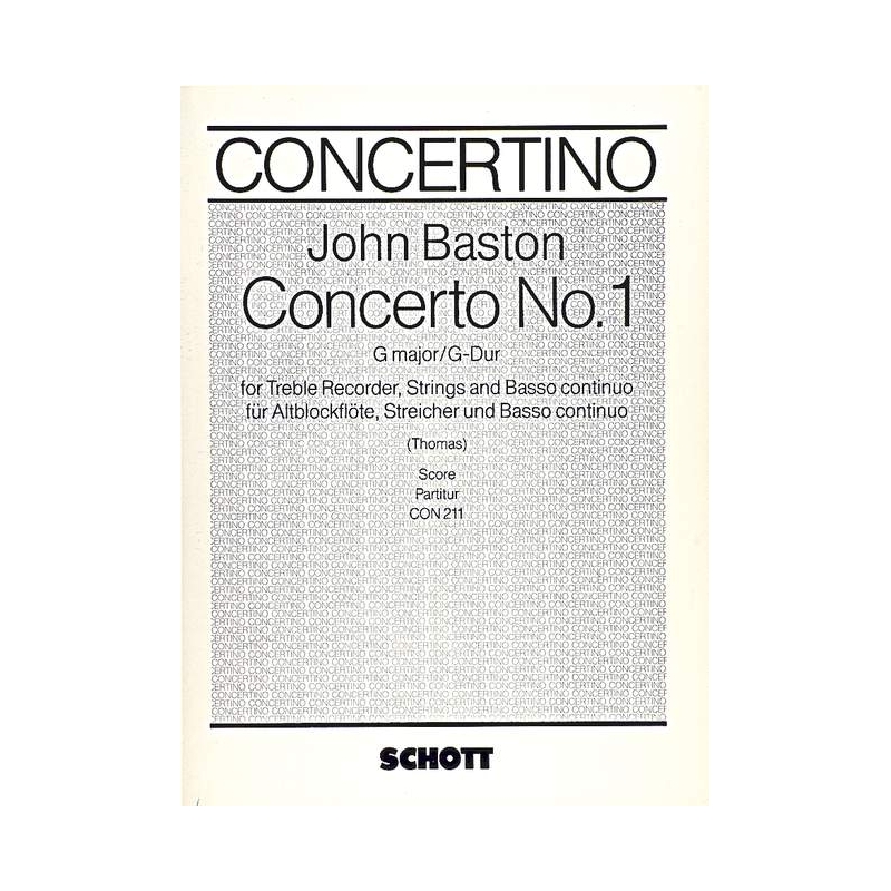 Baston, John - Concerto No. 1 G Major 