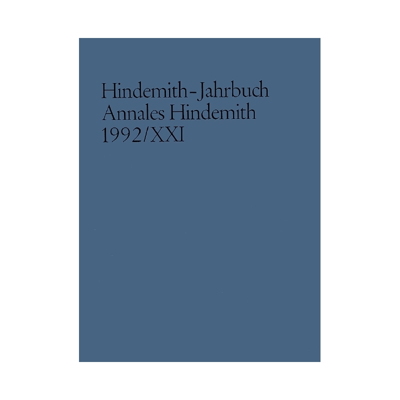 Hindemith-Jahrbuch Vol. XXI