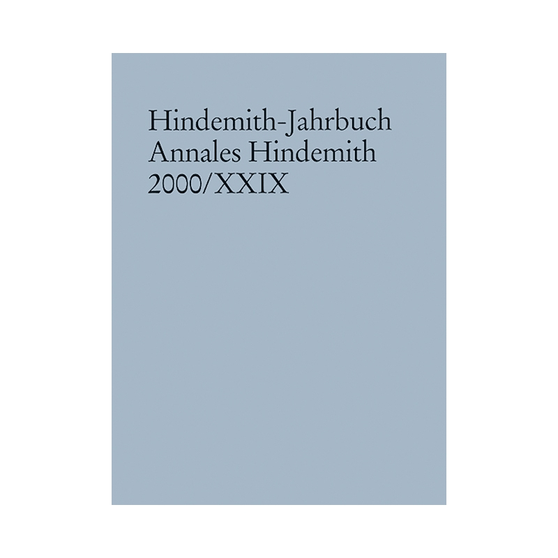 Hindemith-Jahrbuch Vol. XXIX