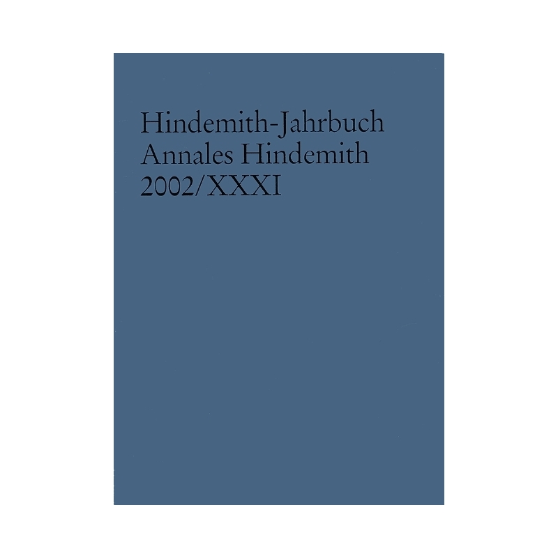 Hindemith-Jahrbuch Vol. XXXI