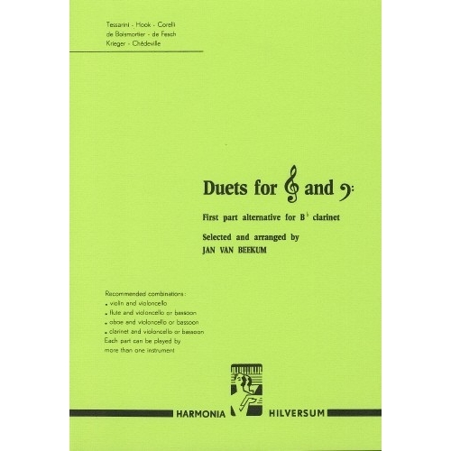 Duets for treble and bass clef - Jan van Beekum