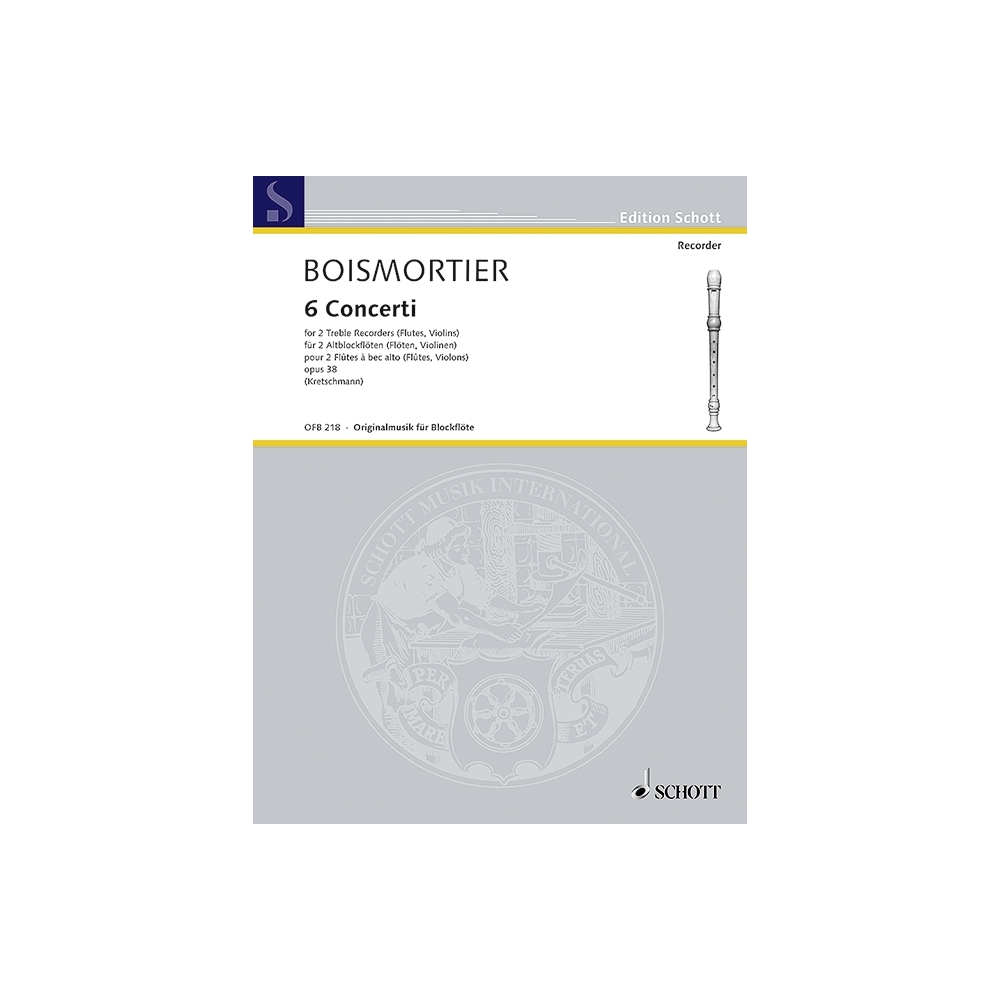 Boismortier, Joseph Bodin de - 6 Concerti op. 38 