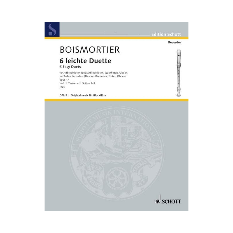 Boismortier, Joseph Bodin de - Six easy Duets op. 17