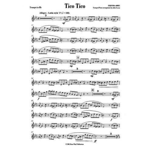 Abreu, Zequinha de - Tico Tico (Trumpet and Piano)