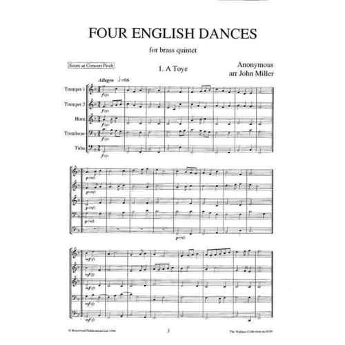 Four English Dances from the Fitzwilliam Museum
