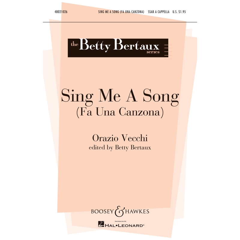 Vecchi, Orazio - Sing Me A Song