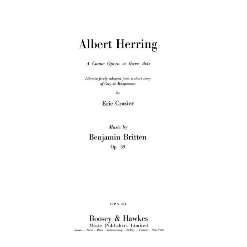 Britten, Benjamin - Albert Herring op. 39 HPS 854
