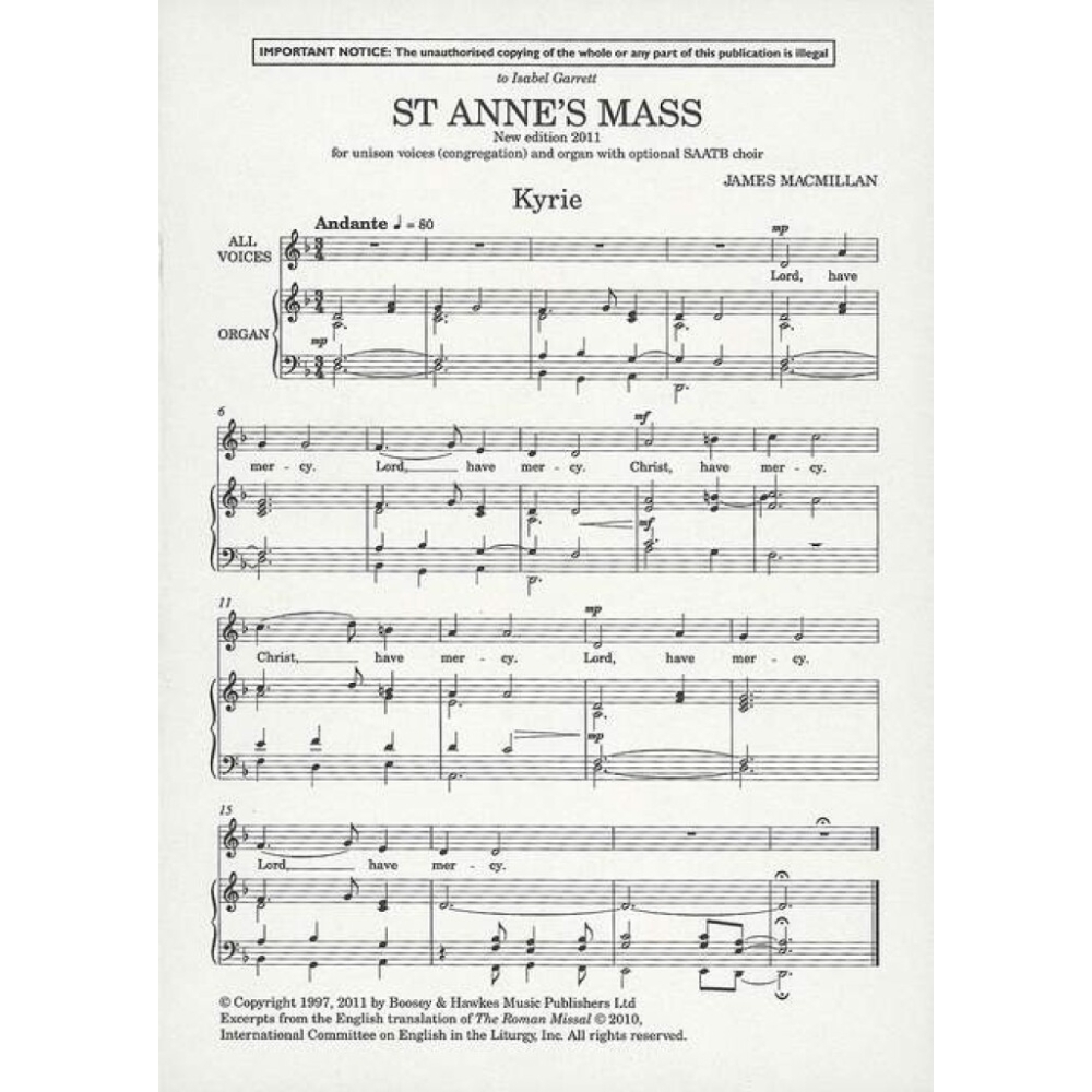 MacMillan, James - St Anne's Mass 