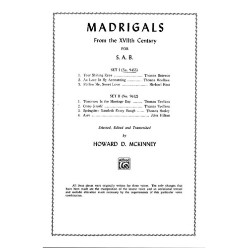 Madrigals from the XVIIth...