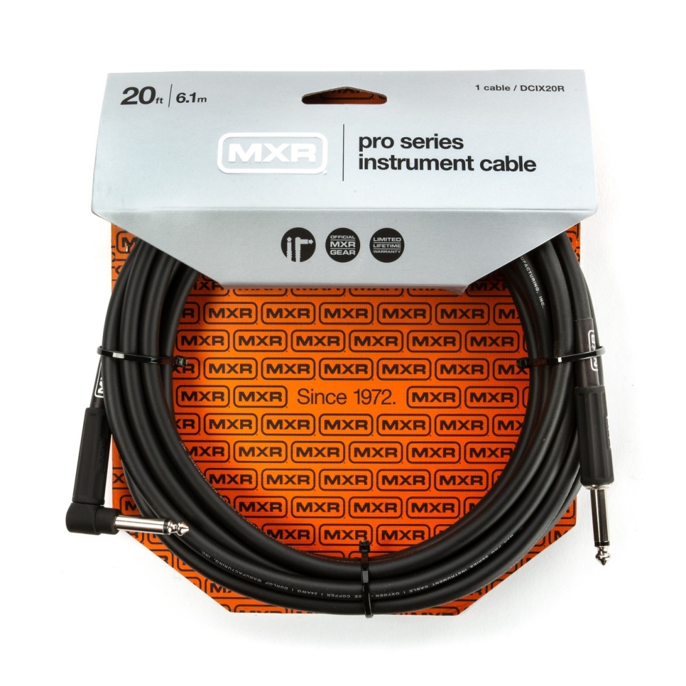 MXR Pro Series 6.1m Right Angled to Straight Instrument Cable