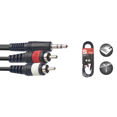 Stagg 3m Mini Jack to RCA Y...
