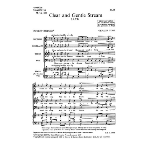 Finzi - Clear and gentle stream (No. 4 from Seven Partsongs - Poems by Robert Bridges, Op. 17)