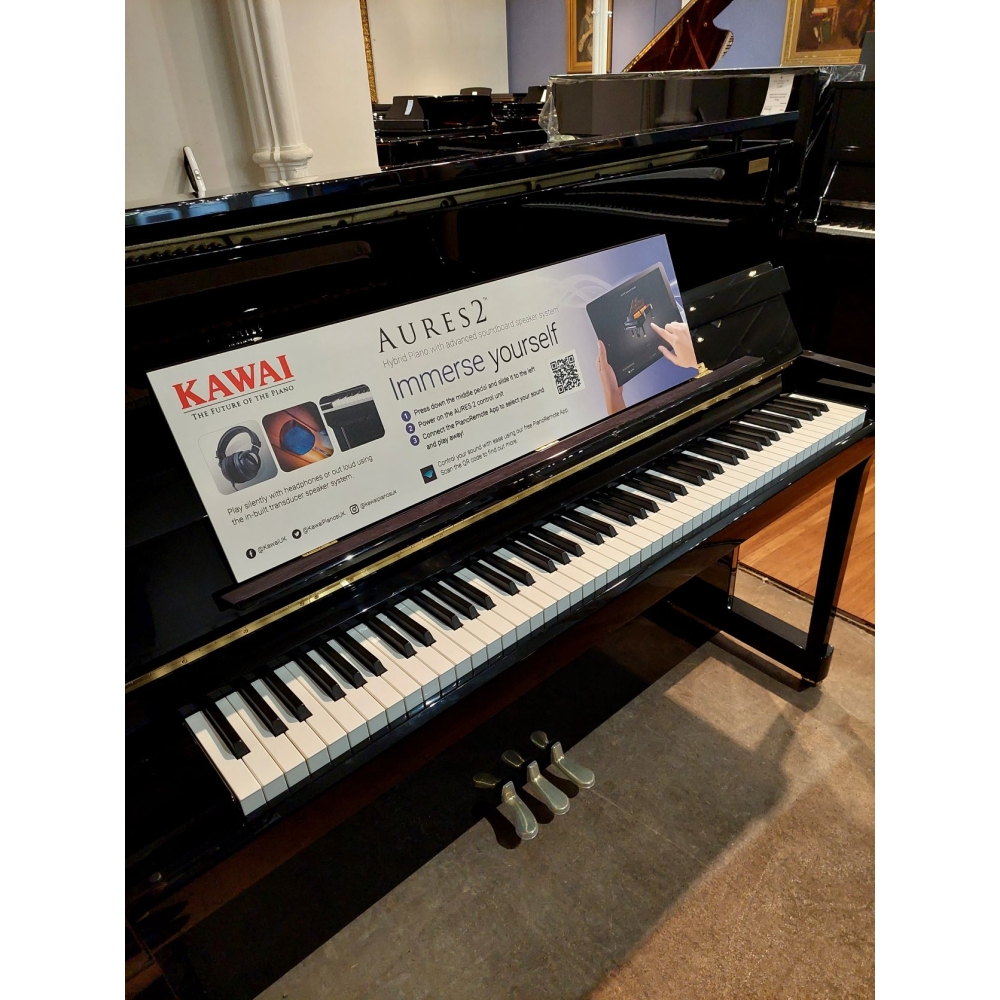 Kawai K300 Aures 2 Upright Piano in Black Polyester