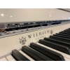 Wilhelm Schimmel W114M Modern Upright Piano in White Polyester and Chrome Fittings