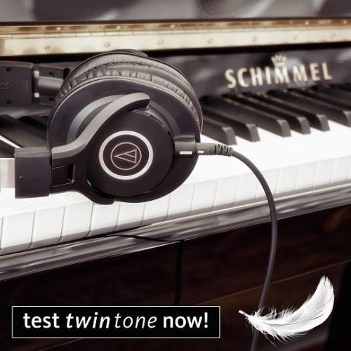 Wilhelm Schimmel W114TT TwinTone™ 'Silent' Upright Piano in Black Polyester