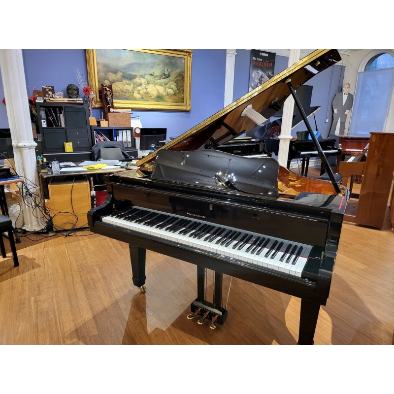 SOLD: Pre-owned Wilcox & Beckingham Grand Piano in Black Polyester