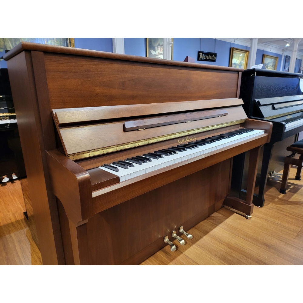 SOLD Pre owned Schimmel C116T Upright Piano in Dark Walnut Satin