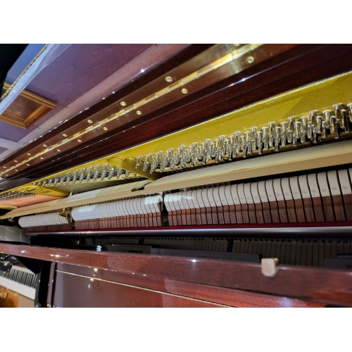 Schimmel K132T upright piano finished in mahogany polyester