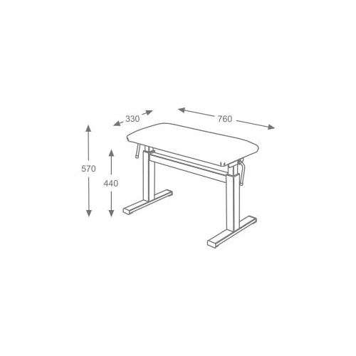 Hidrau Atlanta Academy BM45HP Duet Pneumatic Stool