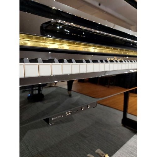 Schimmel C121TT TwinTone™ 'Silent' Upright Piano in Black Polyester