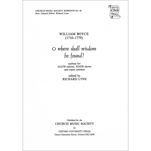 Boyce, William - O where...