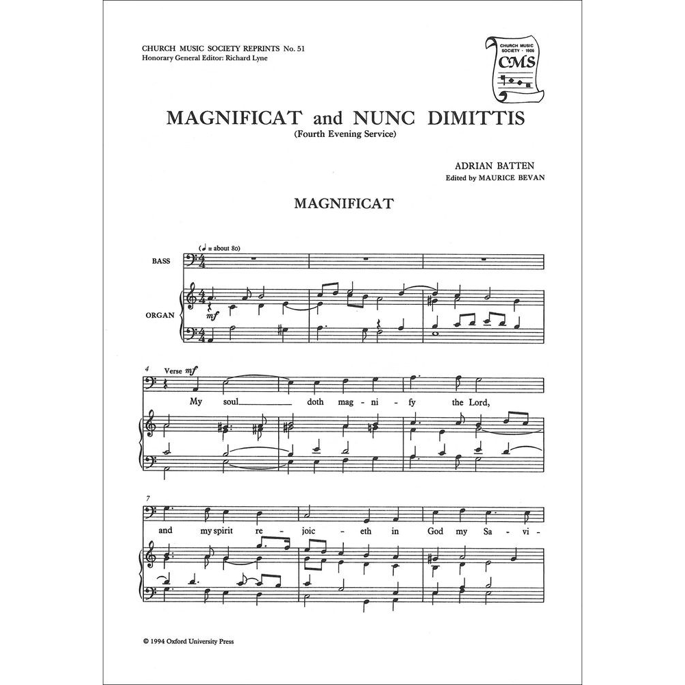 Batten, Adrian - Magnificat and Nunc Dimittis from the Fourth Service