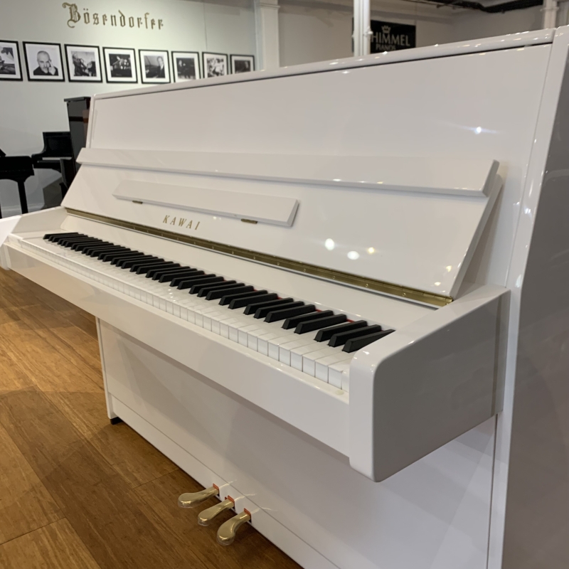 Kawai K15E Upright Piano in White Polyester