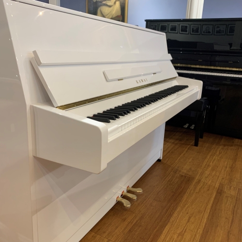 Kawai K15E Upright Piano in White Polyester