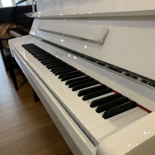 Ritmüller EU112S Upright Piano in White with Chrome Fittings