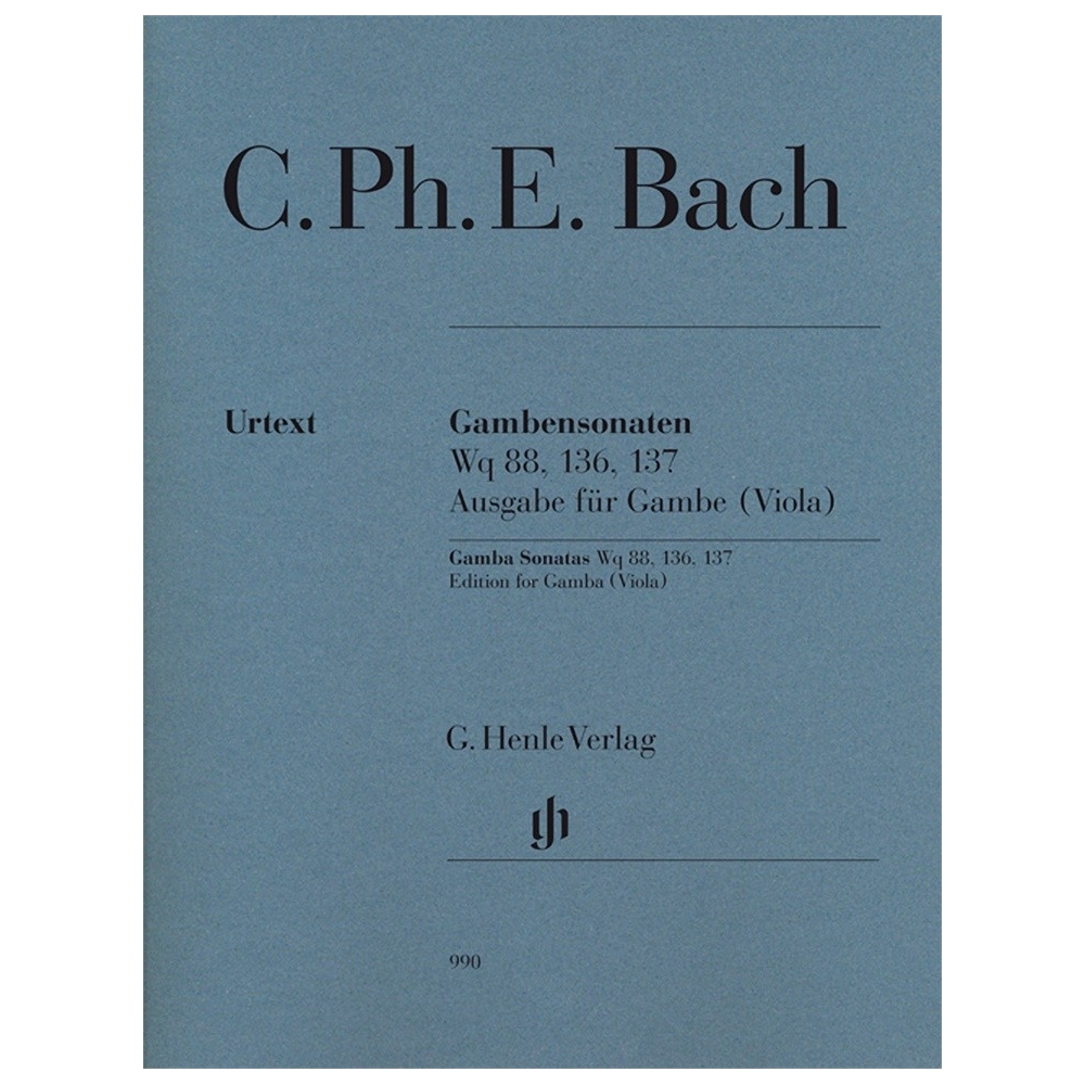 Bach, Carl Philipp Emanuel - Gamba Sonatas WQ 88, 136, 137 
