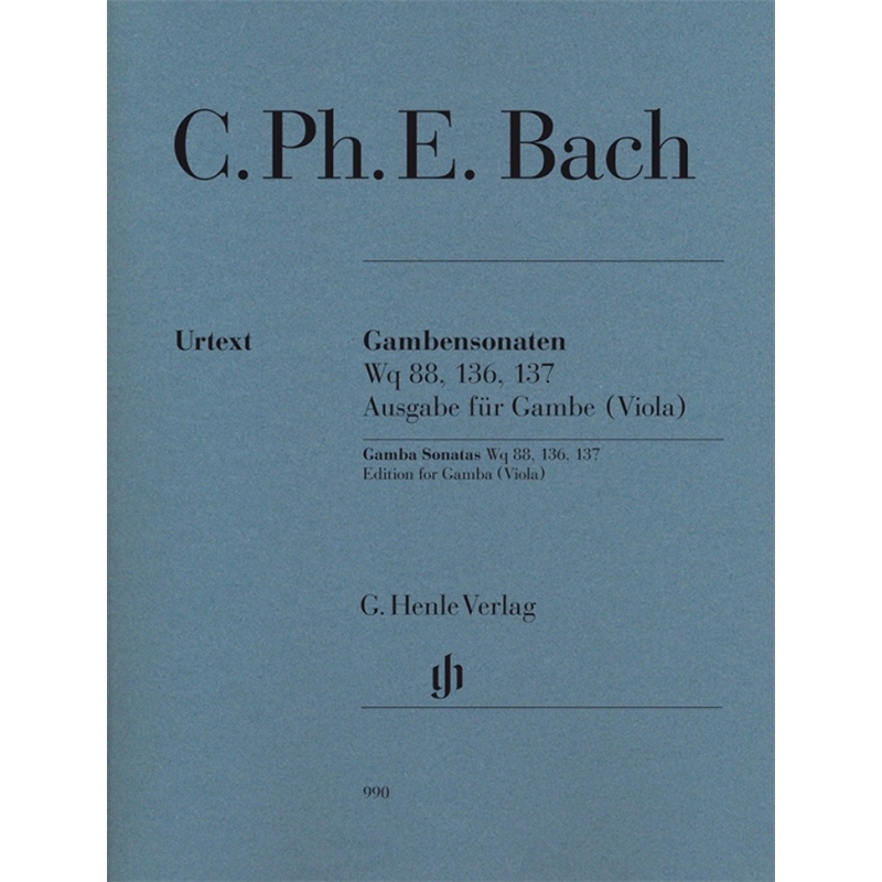 Bach, Carl Philipp Emanuel - Gamba Sonatas WQ 88, 136, 137 