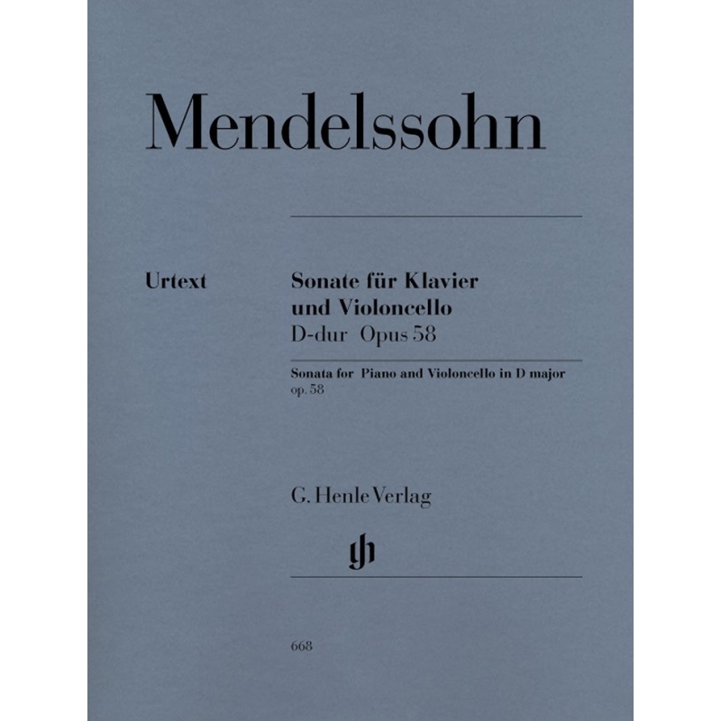 Mendelssohn Bartholdy, Felix - Sonata for Piano and Violoncello D major op. 58