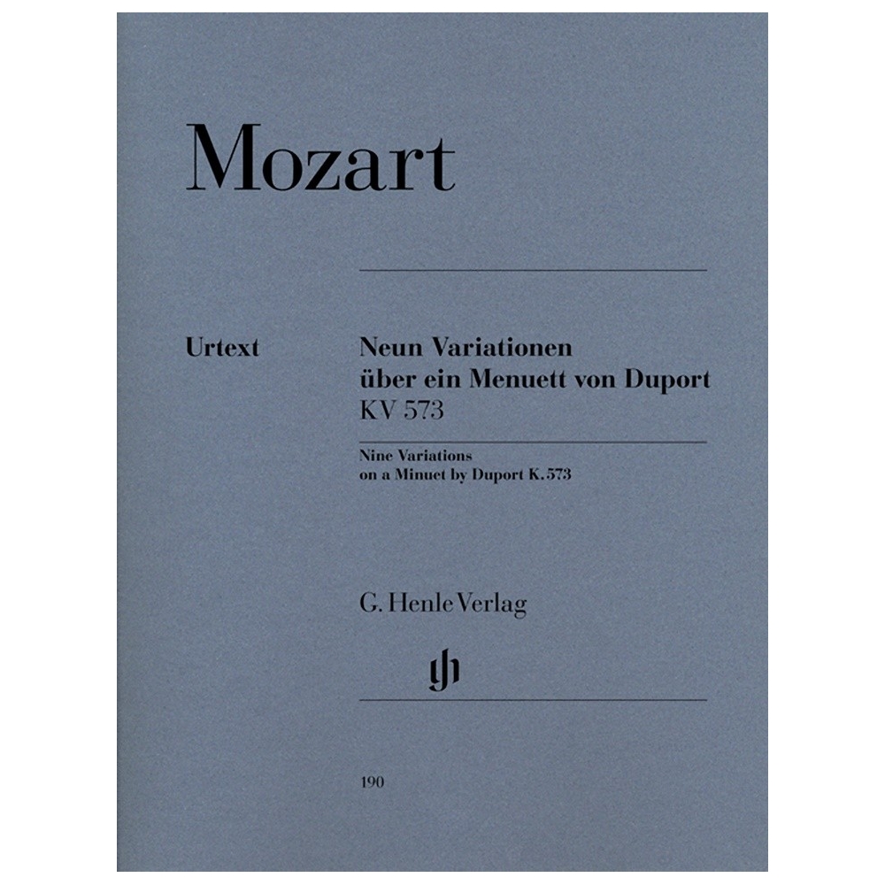 Mozart, Wolfgang Amadeus - 9 Variations on a Minuet by Duport  KV 573