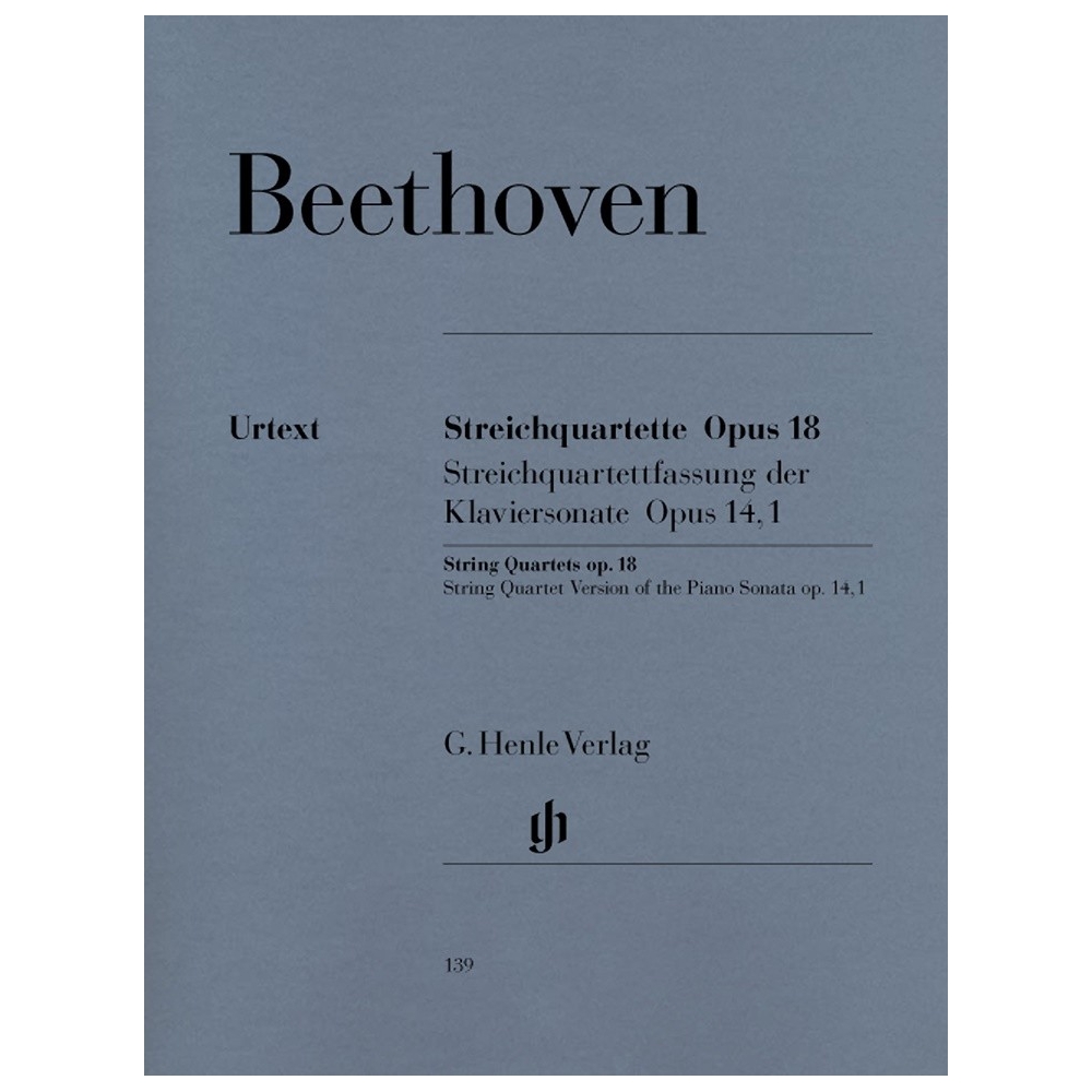 Beethoven, L.v - String Quartets op. 18,1-6 and String Quartet-Version of the Piano Sonata, op. 14,1