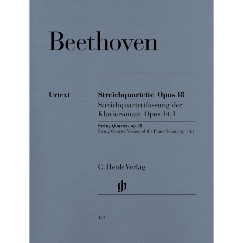 Beethoven, L.v - String Quartets op. 18,1-6 and String Quartet-Version of the Piano Sonata, op. 14,1