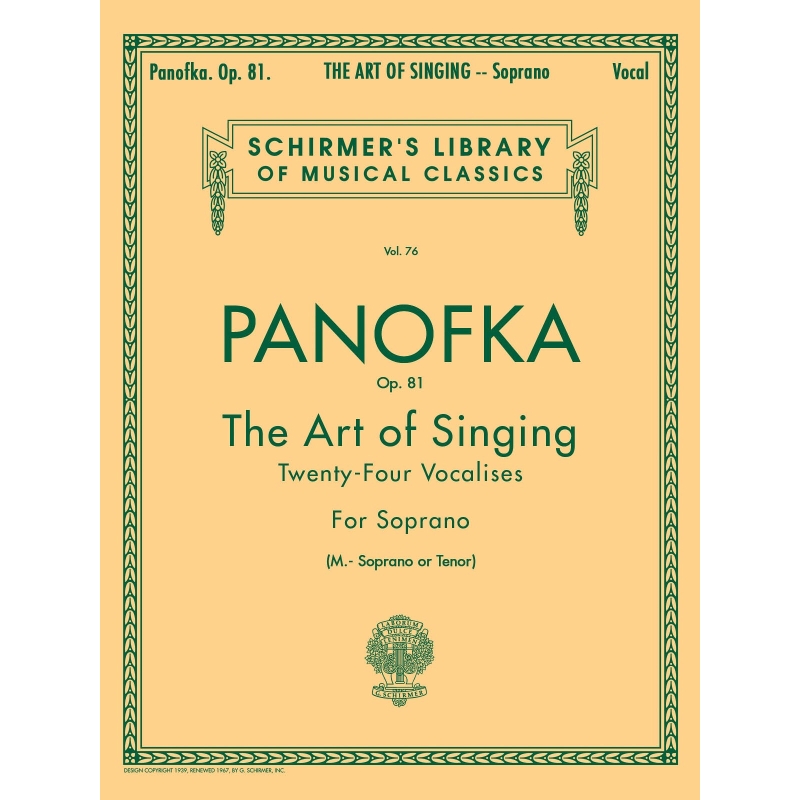 Panofka, Heinrich - Art of Singing (24 Vocalises), Op.81