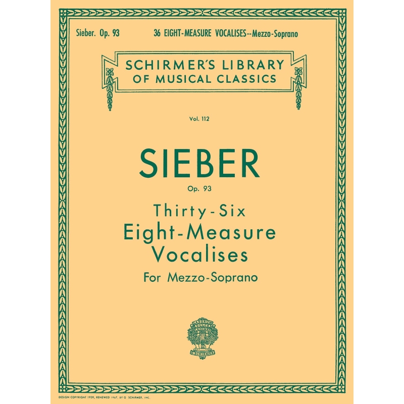 Sieber, F. - 36 Eight-Measure Vocalises, Op. 93