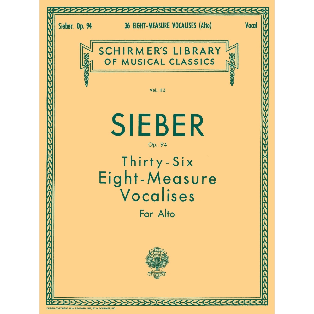 Sieber, F. - 36 Eight-Measure Vocalises, Op. 94