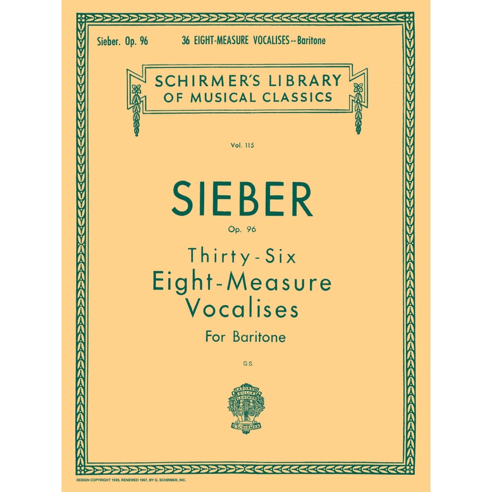 Sieber, F. - 36 Eight-Measure Vocalises, Op. 96