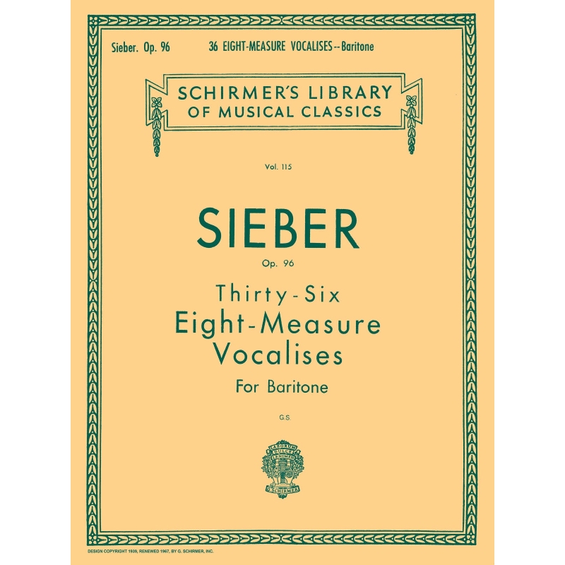 Sieber, F. - 36 Eight-Measure Vocalises, Op. 96