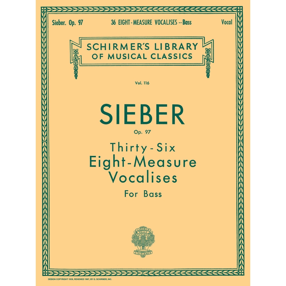 Sieber, F. - 36 Eight-Measure Vocalises, Op. 97
