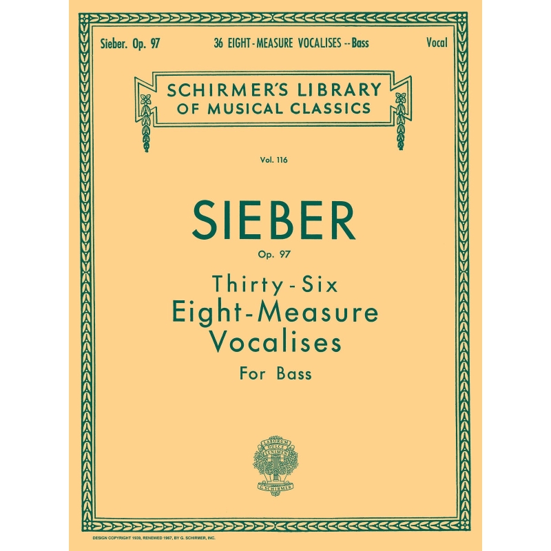 Sieber, F. - 36 Eight-Measure Vocalises, Op. 97